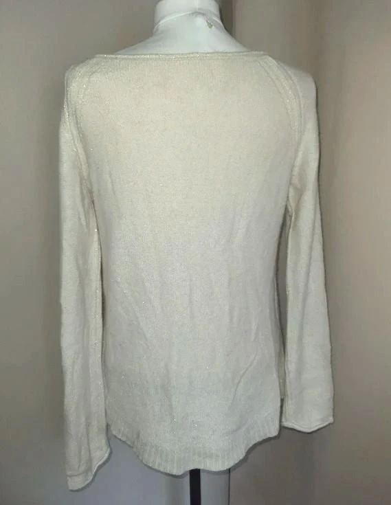 Suéter mujer crudo dorado con cuello barco mujer 38- M – photo 5